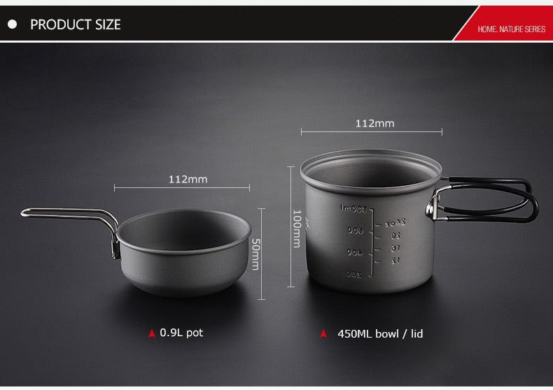 Portable 7pcs Camping Cookware Set