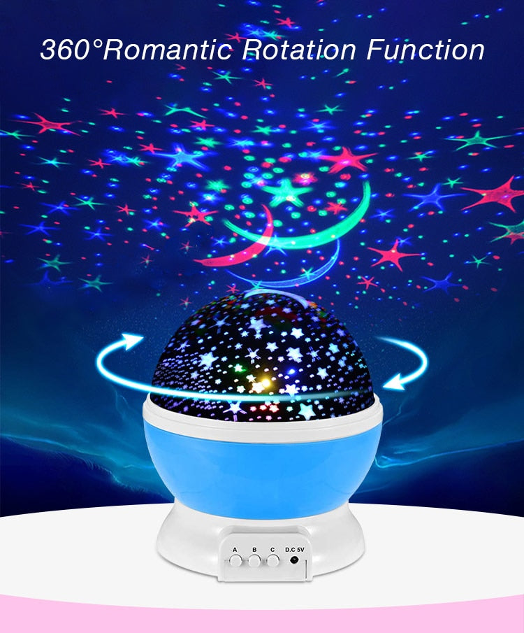 Rotating Bluetooth Speaker Starry Night Light