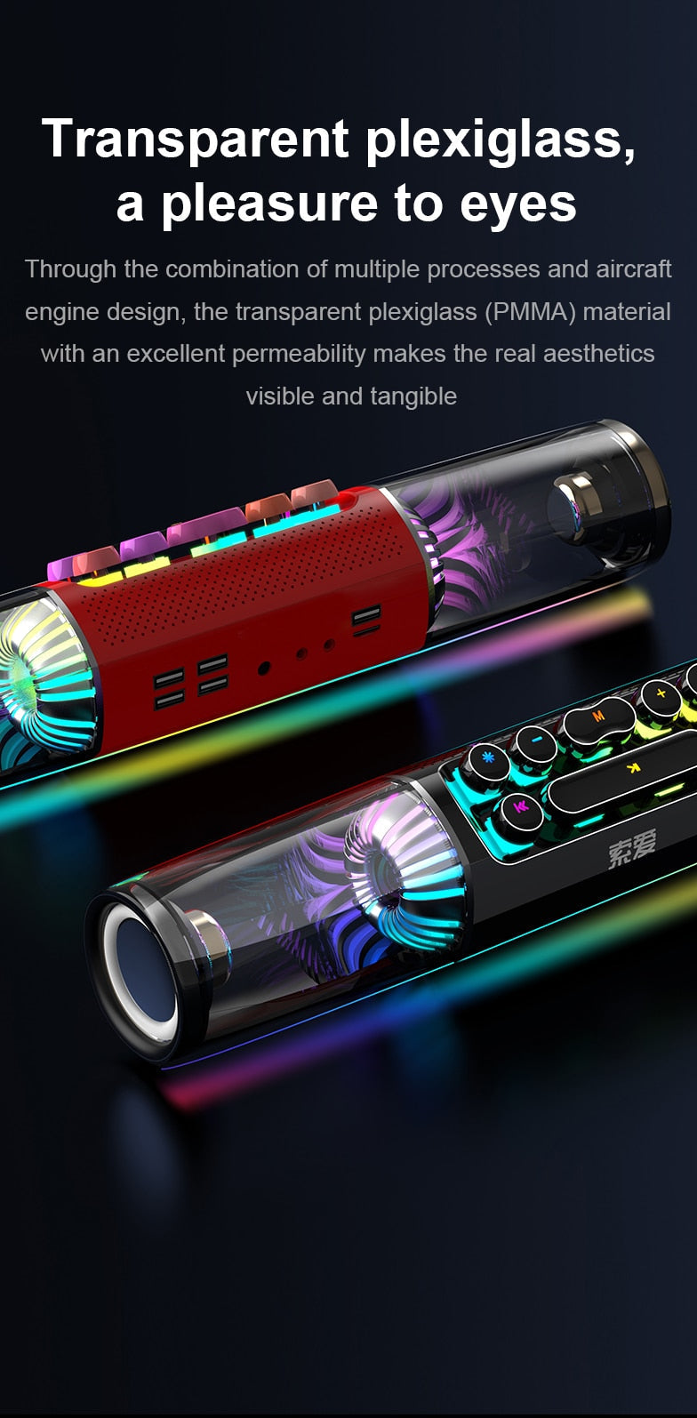 Bluetooth 3D Soundbar  RGB Gaming Speaker