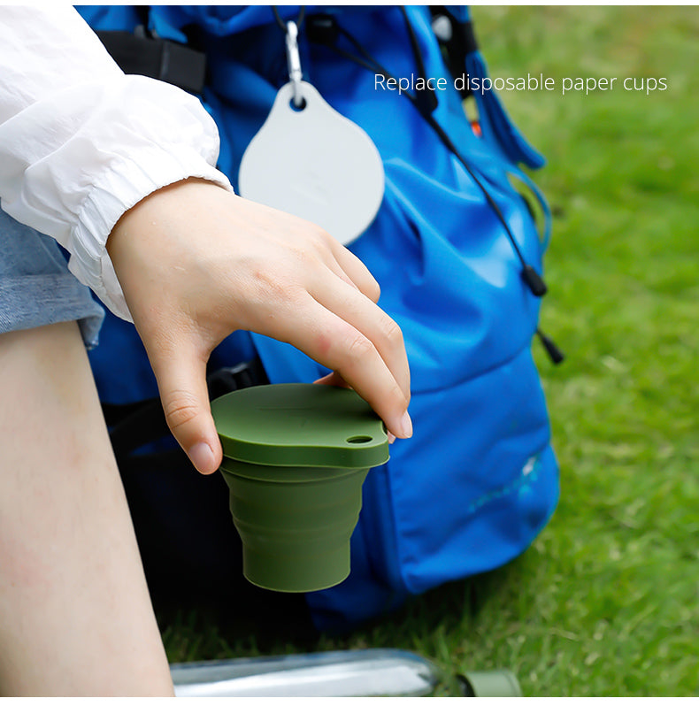 Silicone Folding Travel Cup With Lid