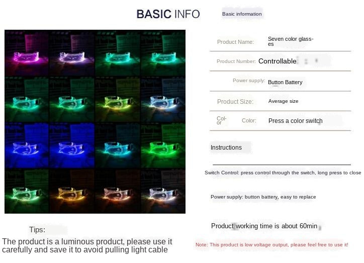 LED Luminous Party Goggles