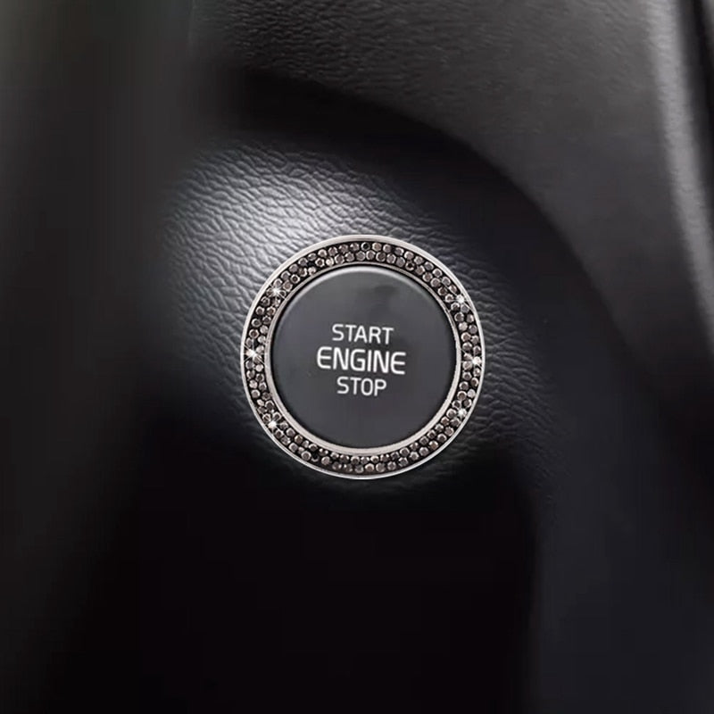 Diamond-Encrusted Car Start Button Ring Stickers