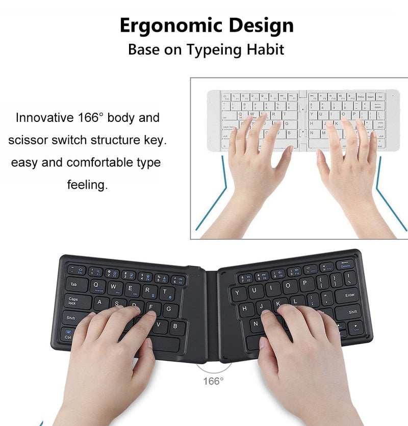 Leather Surface Wireless Folding Keyboard