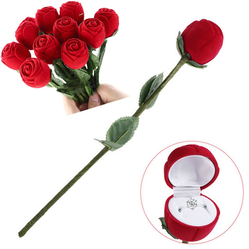 Rose Flower Ring Gift Box