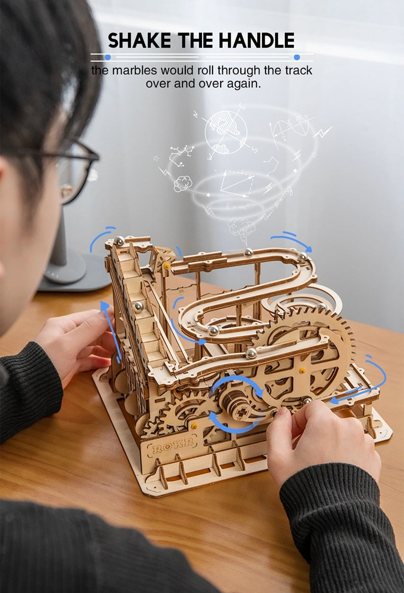 Wooden Model Marble Run Assembly Toy