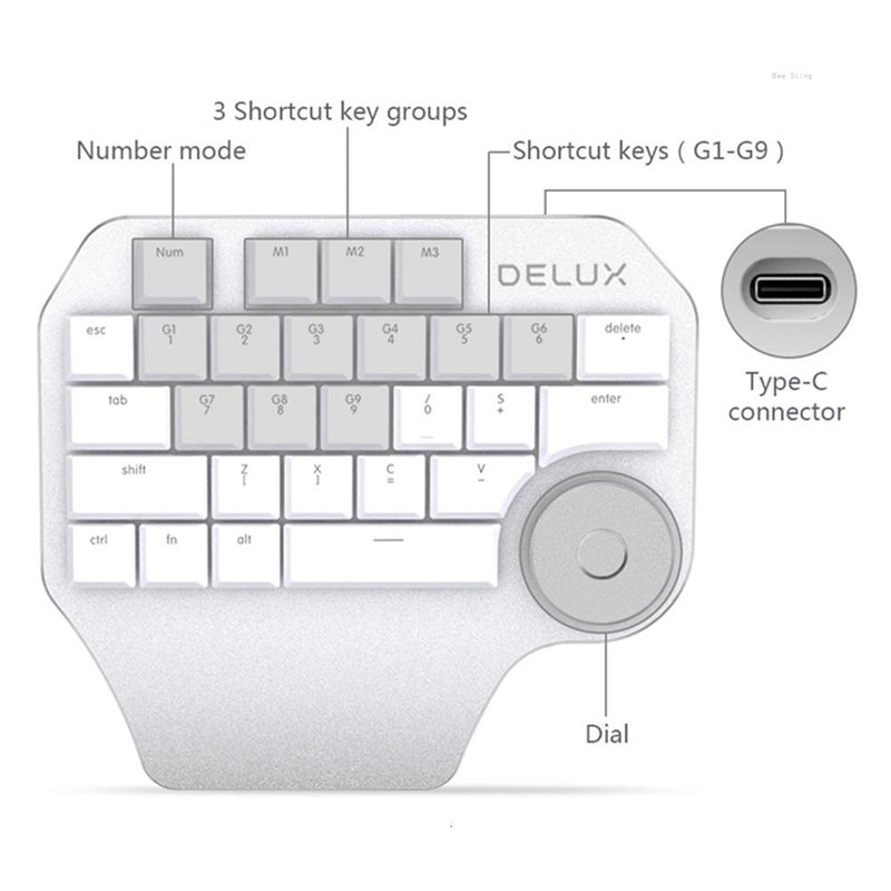 Designer One-Handed Flat Keyboard