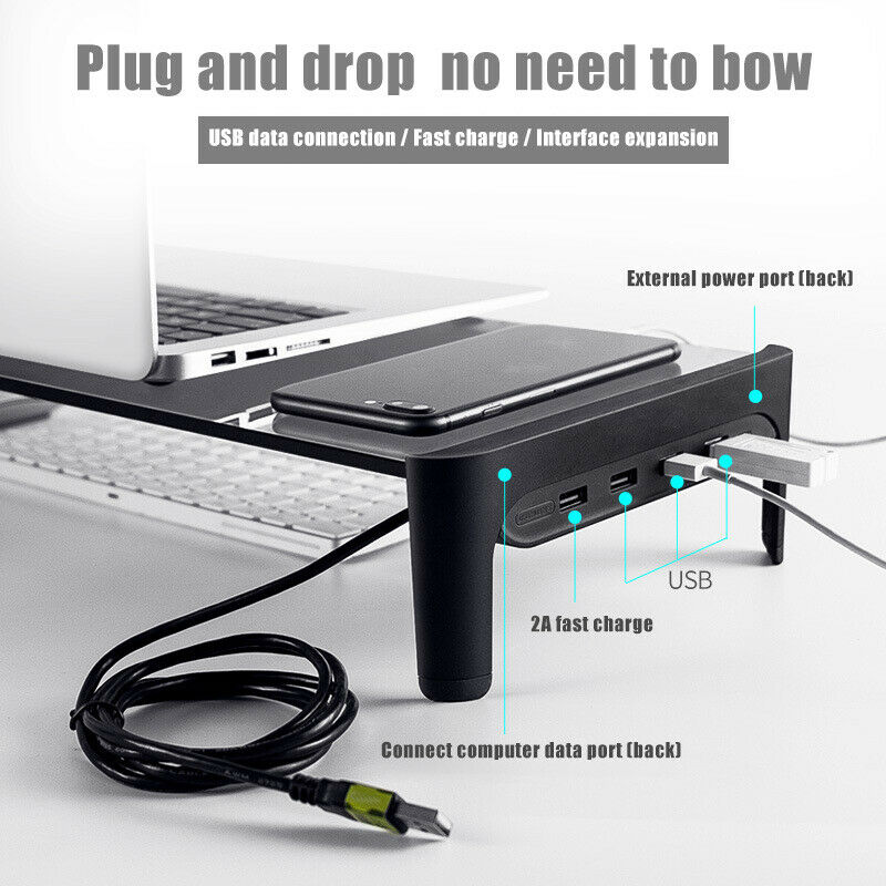 Monitor Stand With USB Port Charger