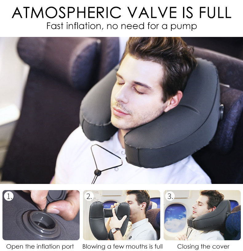 Inflatable Neck Rest Travel Pillow