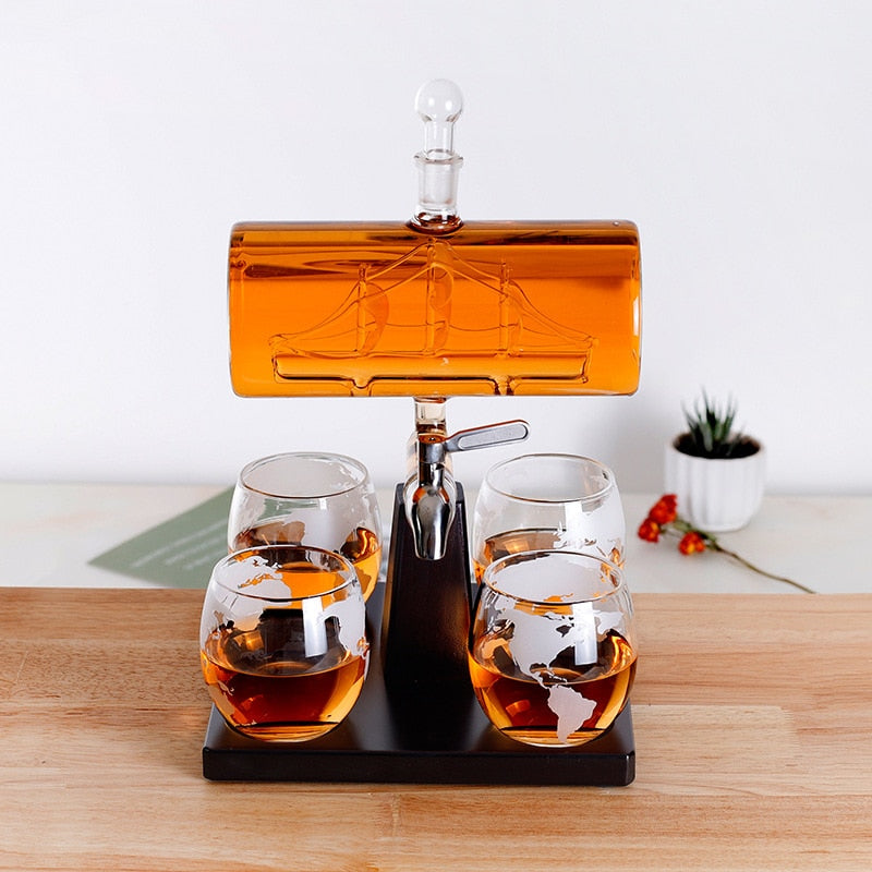 Glass Sailing Wine Decanter