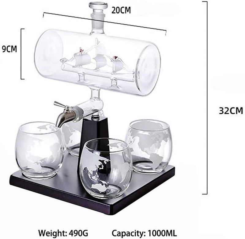 Glass Sailing Wine Decanter