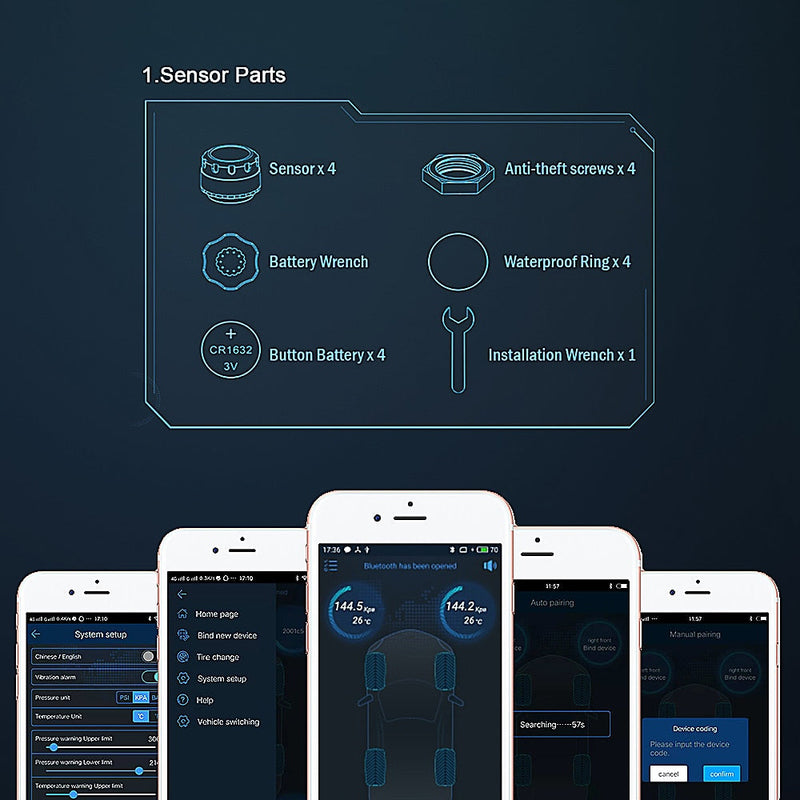 Bluetooth External Tire Pressure Monitor