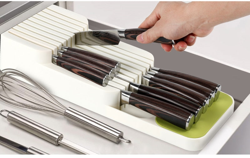 Kitchen Cutlery Knife Storage Tray