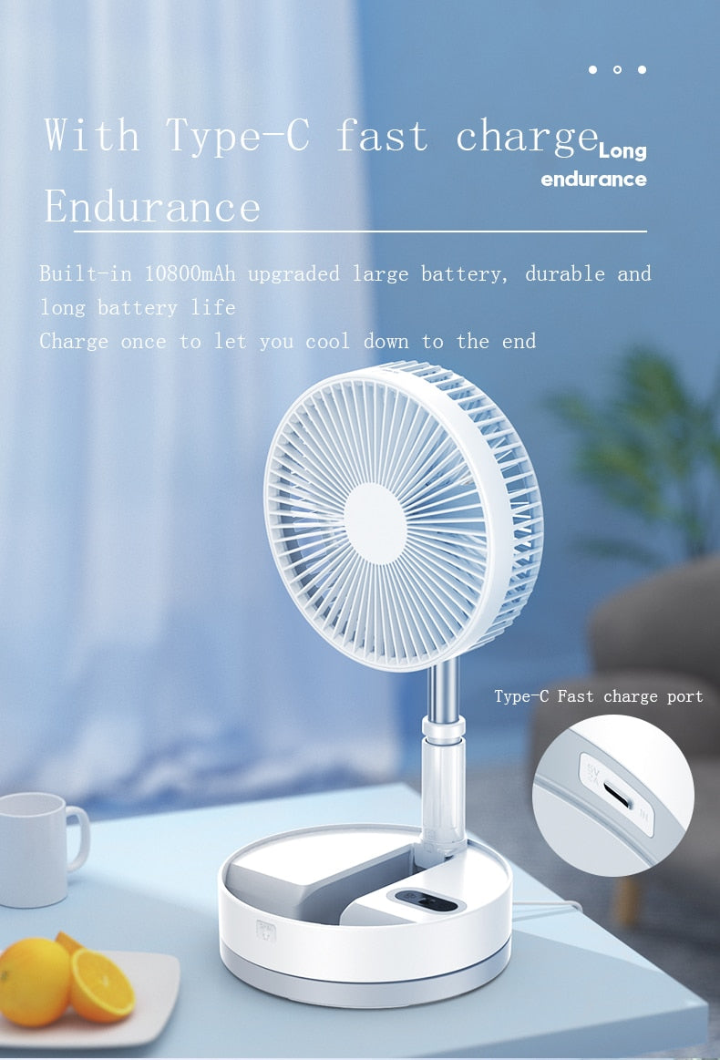 Portable Telescopic Folding Floor Fan