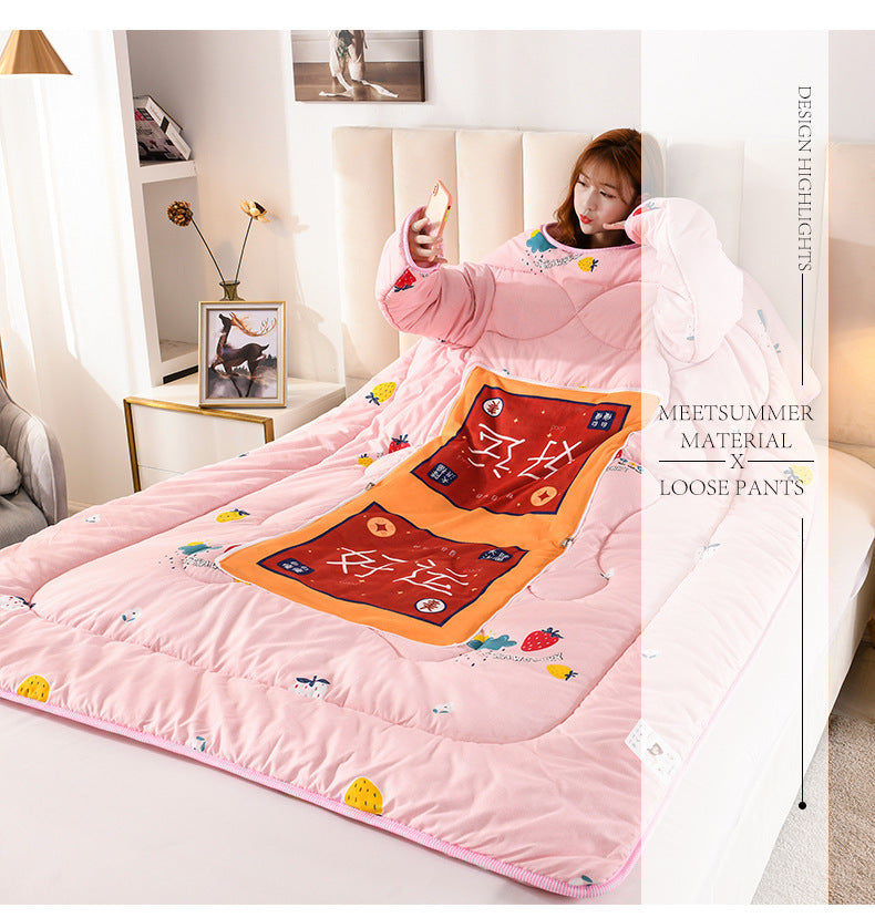 Thickened Sleeping Quilt  With Sleeves