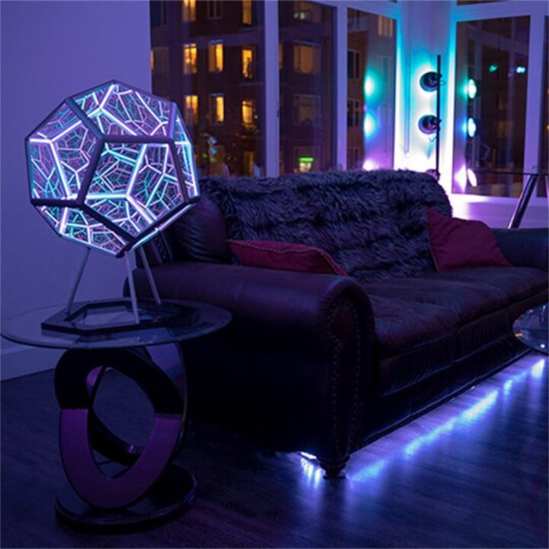 Infinite Dodecahedron Color Art Light