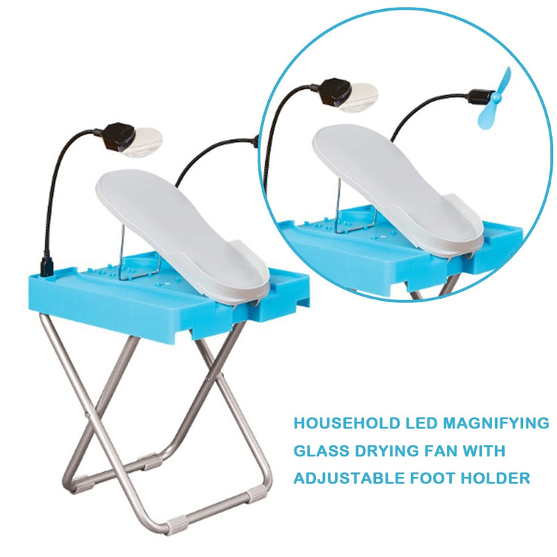 Manicure Stool With Fan Light Magnifying Glass