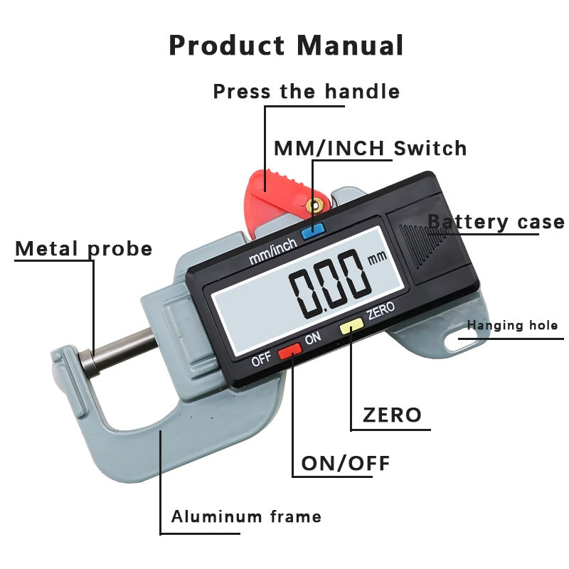 Digital Thickness Gauge Meter