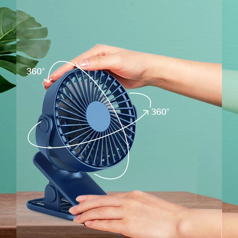 USB Rechargeable Clip Mini Fan