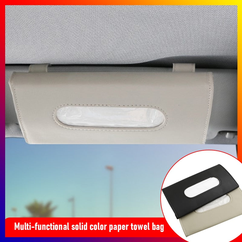 Car Sun Visor Tissue Box With Card Holder