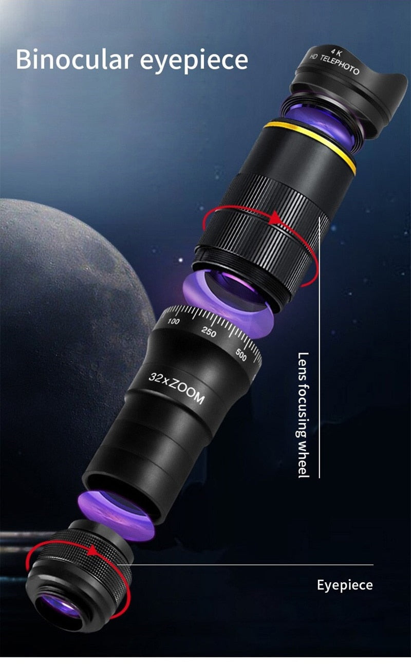 Phone Camera Telescope Lens 32X 28X 22X