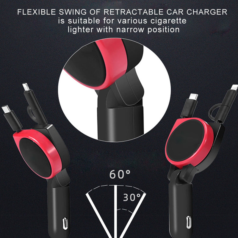 3 in 1 Car Charger Data Cable Lighter