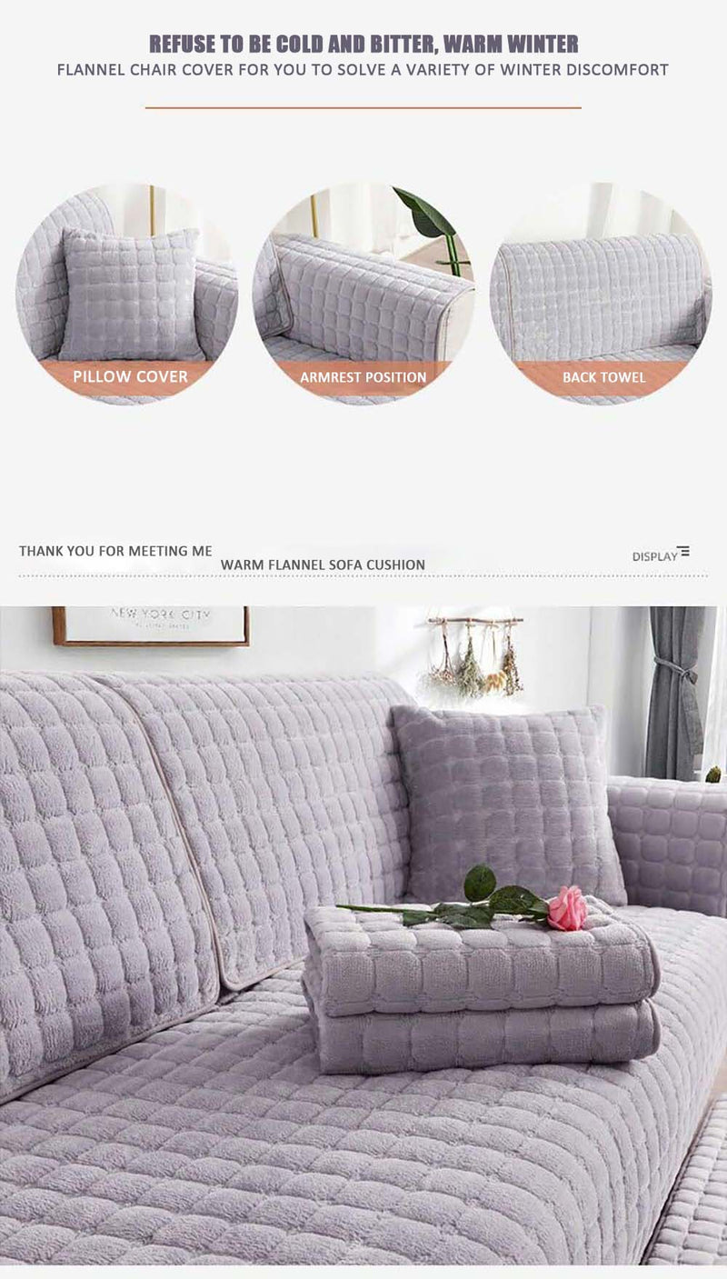 Anti-Slip Plush Sofa Cover