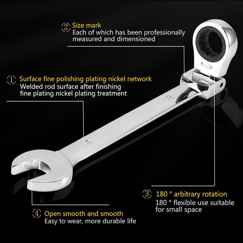 Movable Head Ratchet Wrench Set