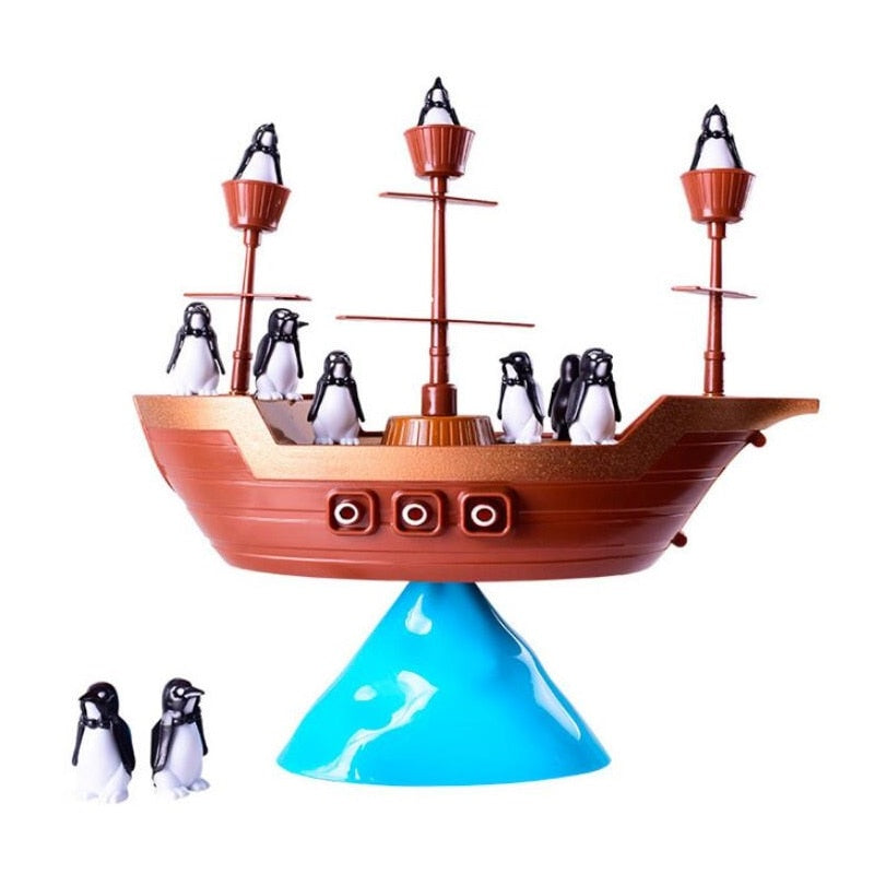 Penguin Pirate Ship Balance Game Toy