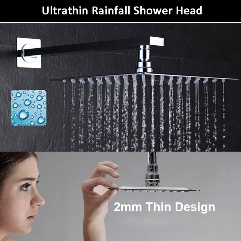 Digital Display Wall Mount Rainfall Shower Kit