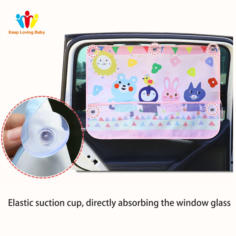 Cartoon Car Sunshade With Suction Cup