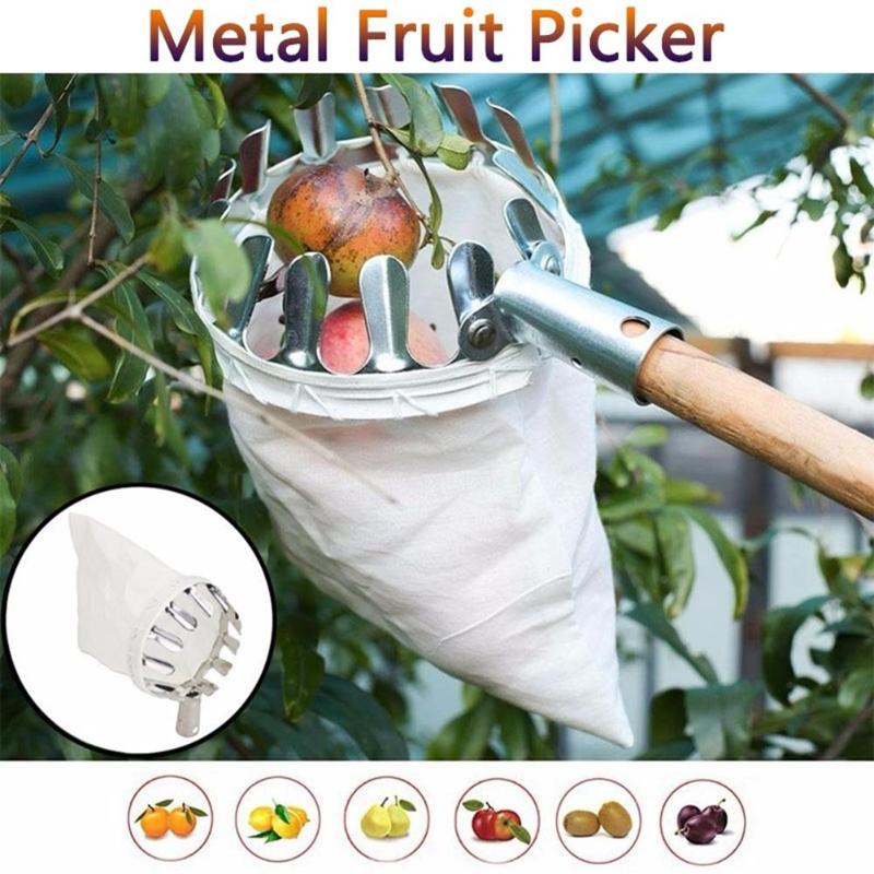 Metal Fruit Picker with Collection Bag