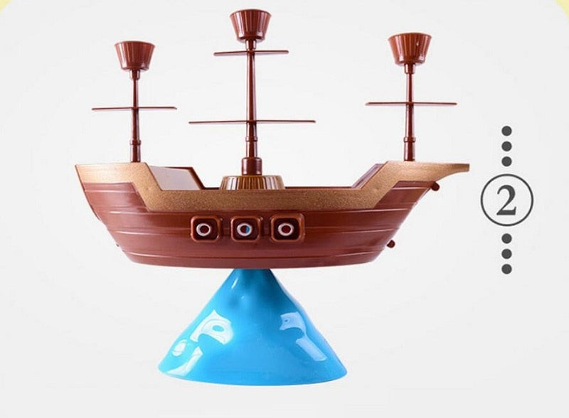 Penguin Pirate Ship Balance Game Toy