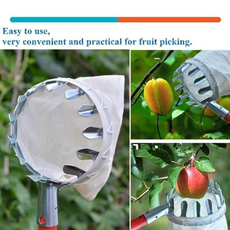 Metal Fruit Picker with Collection Bag