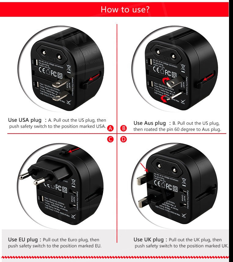 Universal  Multi Plug Travel Adaptor