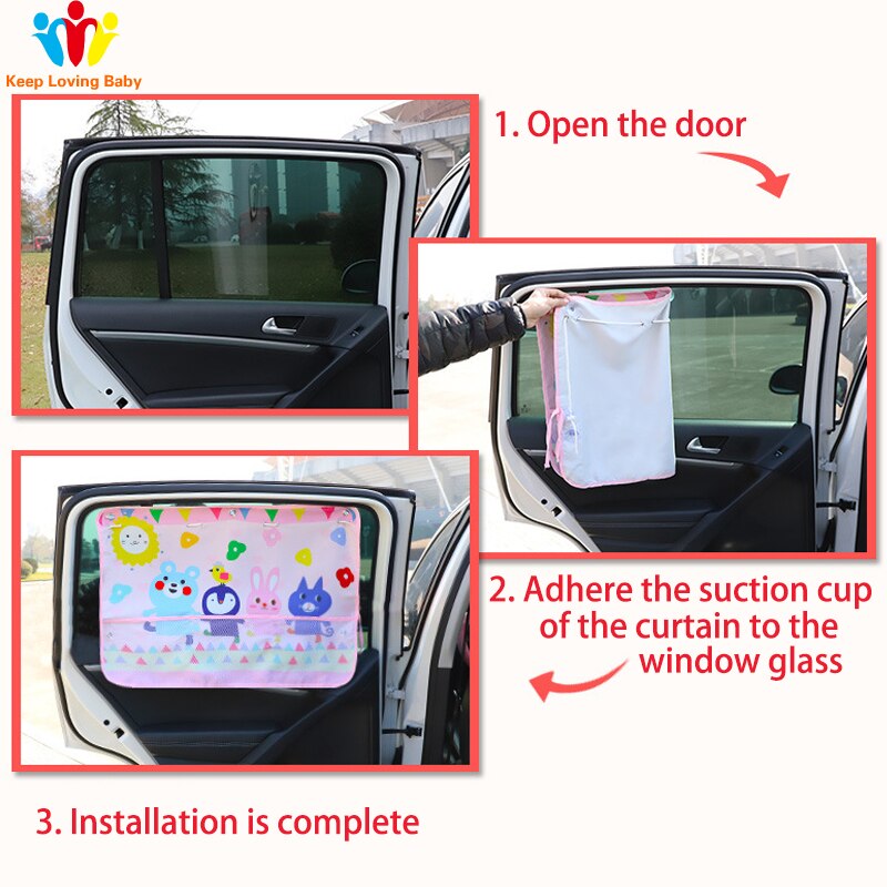 Cartoon Car Sunshade With Suction Cup