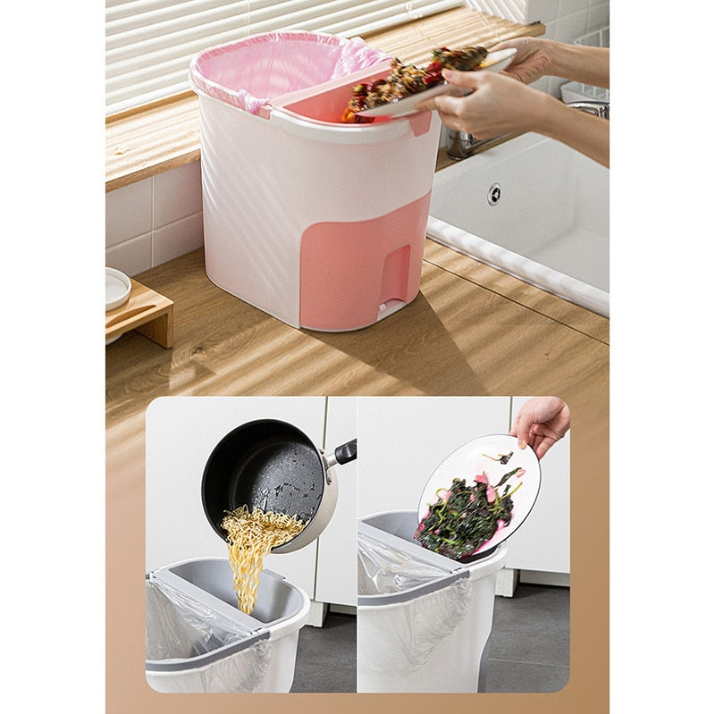 Dry And Wet Separation Drain Trash Bin