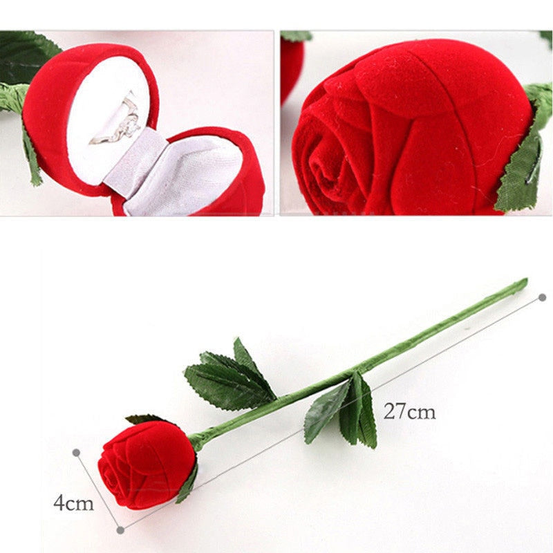 Rose Flower Ring Gift Box