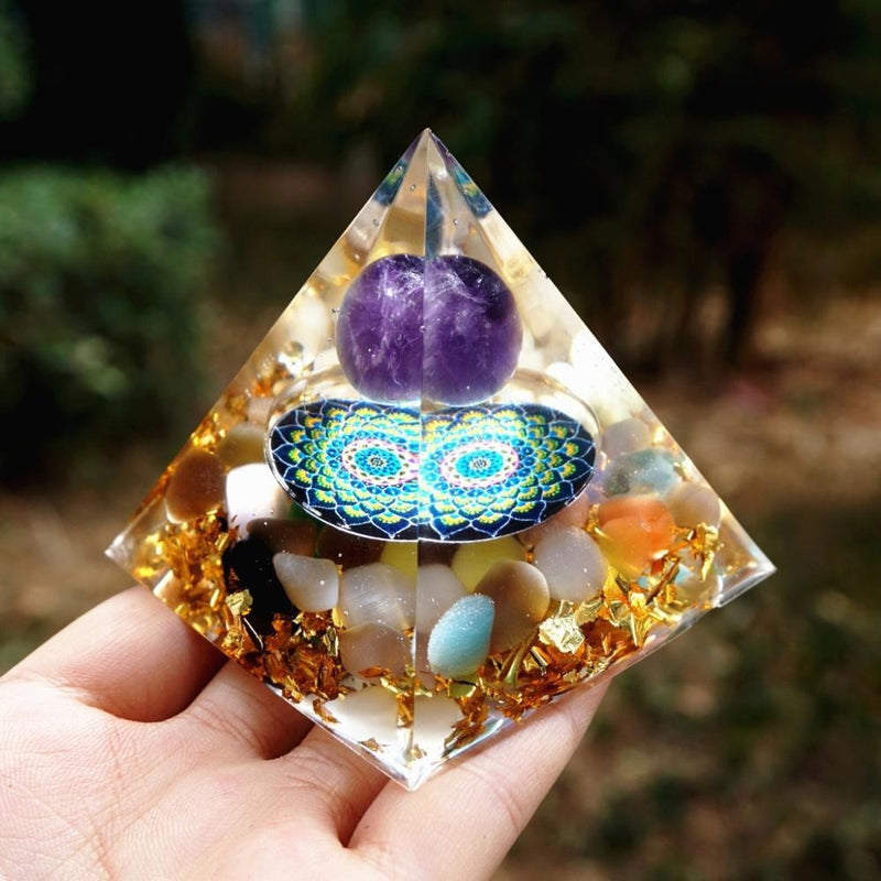 Natural Amethyst Orgone Pyramid