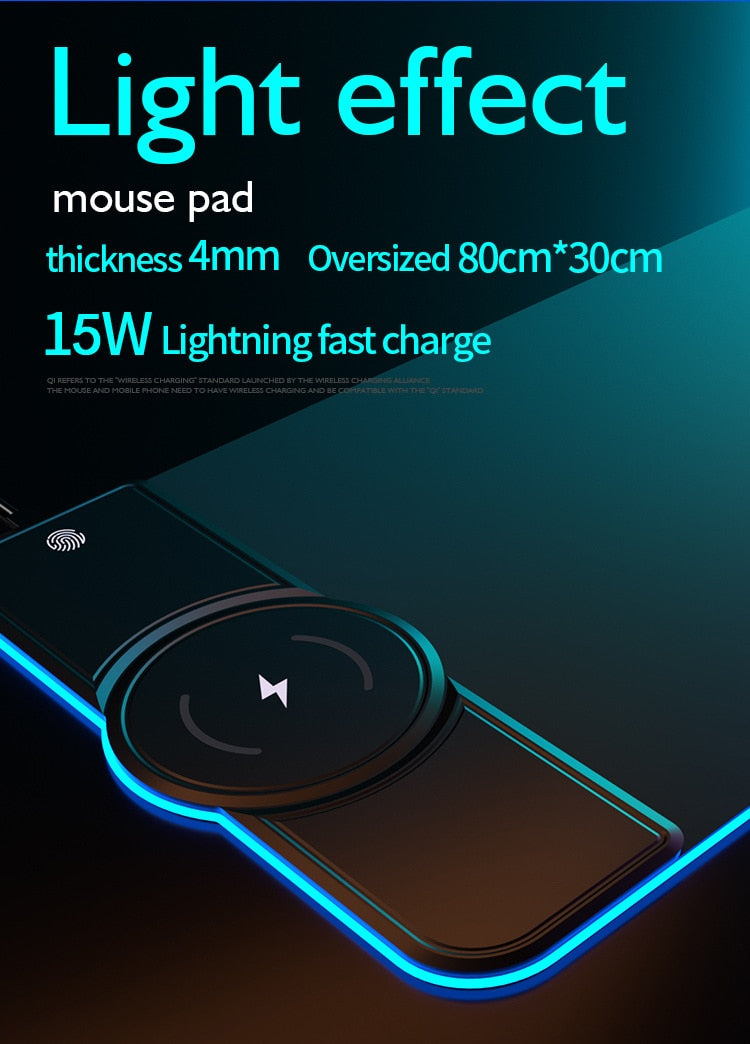 RGB Luminous Wireless Charger Mouse Pad