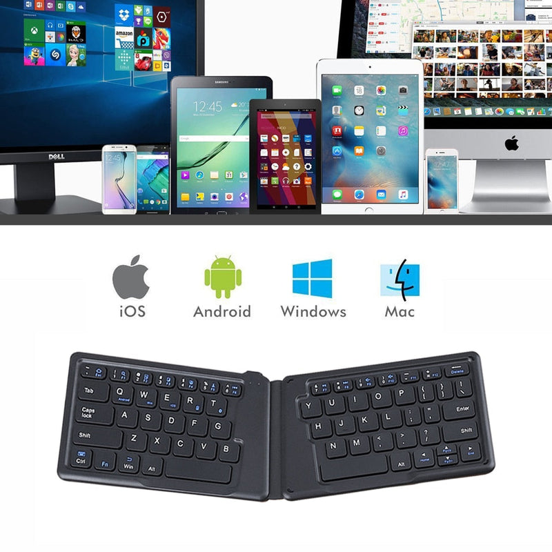 Leather Surface Wireless Folding Keyboard