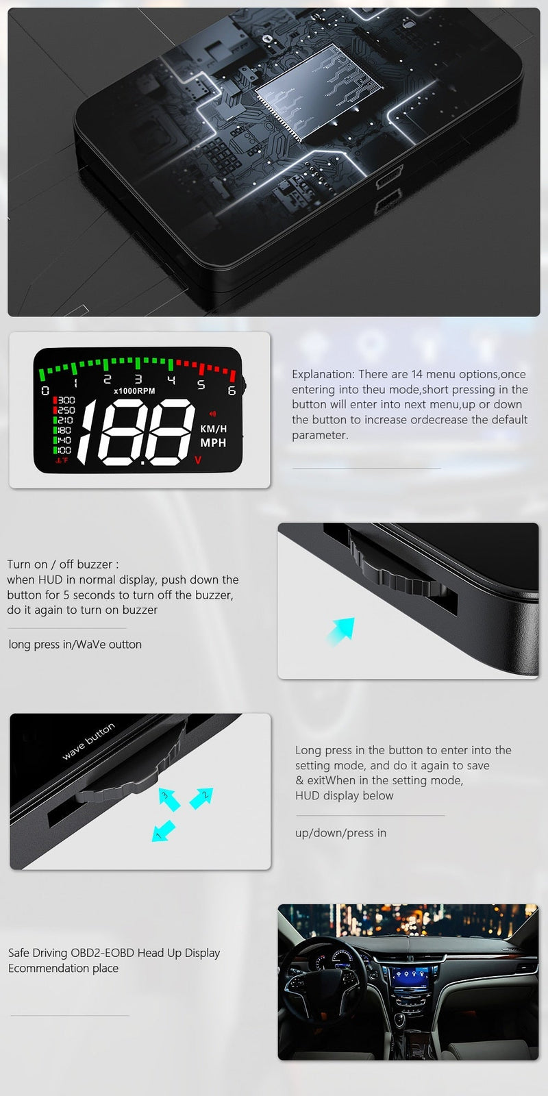 Universal Car HUD Projector