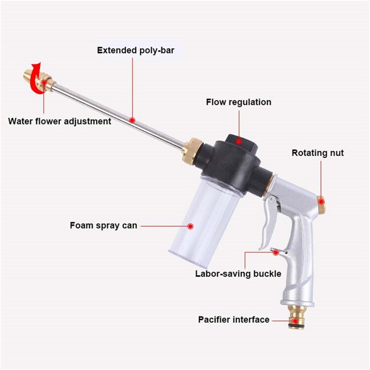 Electroplated Water Gun Set With Telescopic Hose