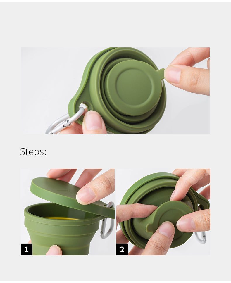 Silicone Folding Travel Cup With Lid