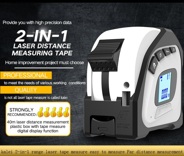 2-In-1 Digital Laser Measuring Tape