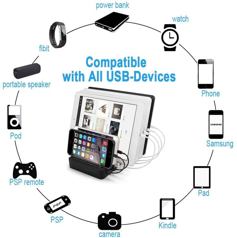 Multi Port Mobile Phone Flat Charger