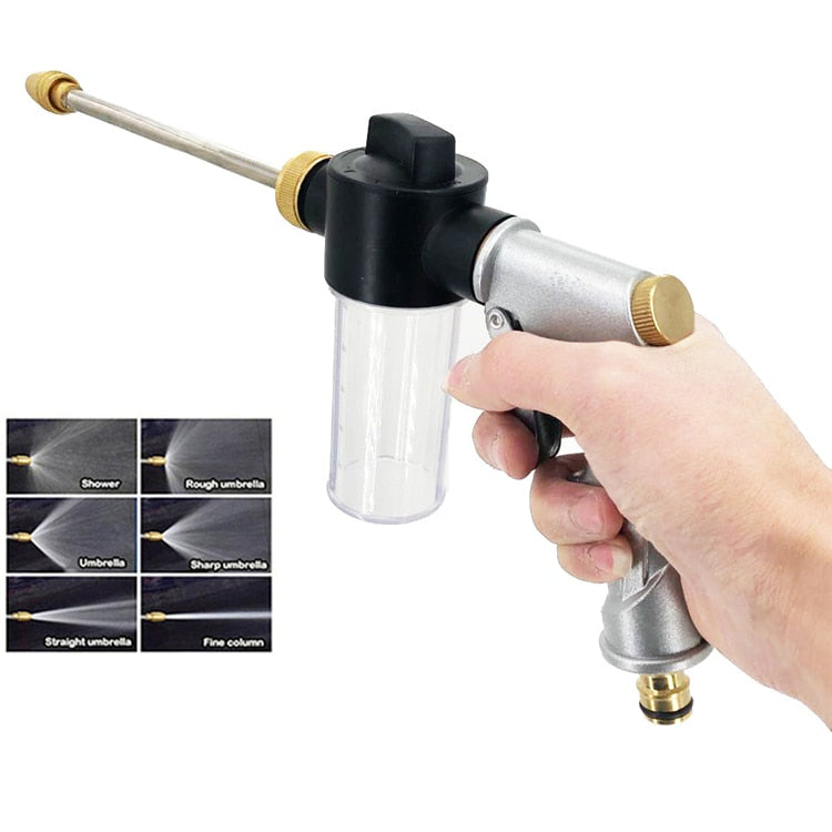 Electroplated Water Gun Set With Telescopic Hose