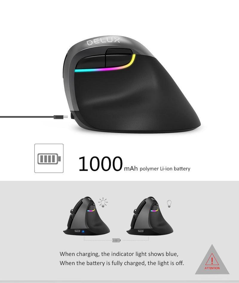 Ergonomic Wireless Luminous Mouse