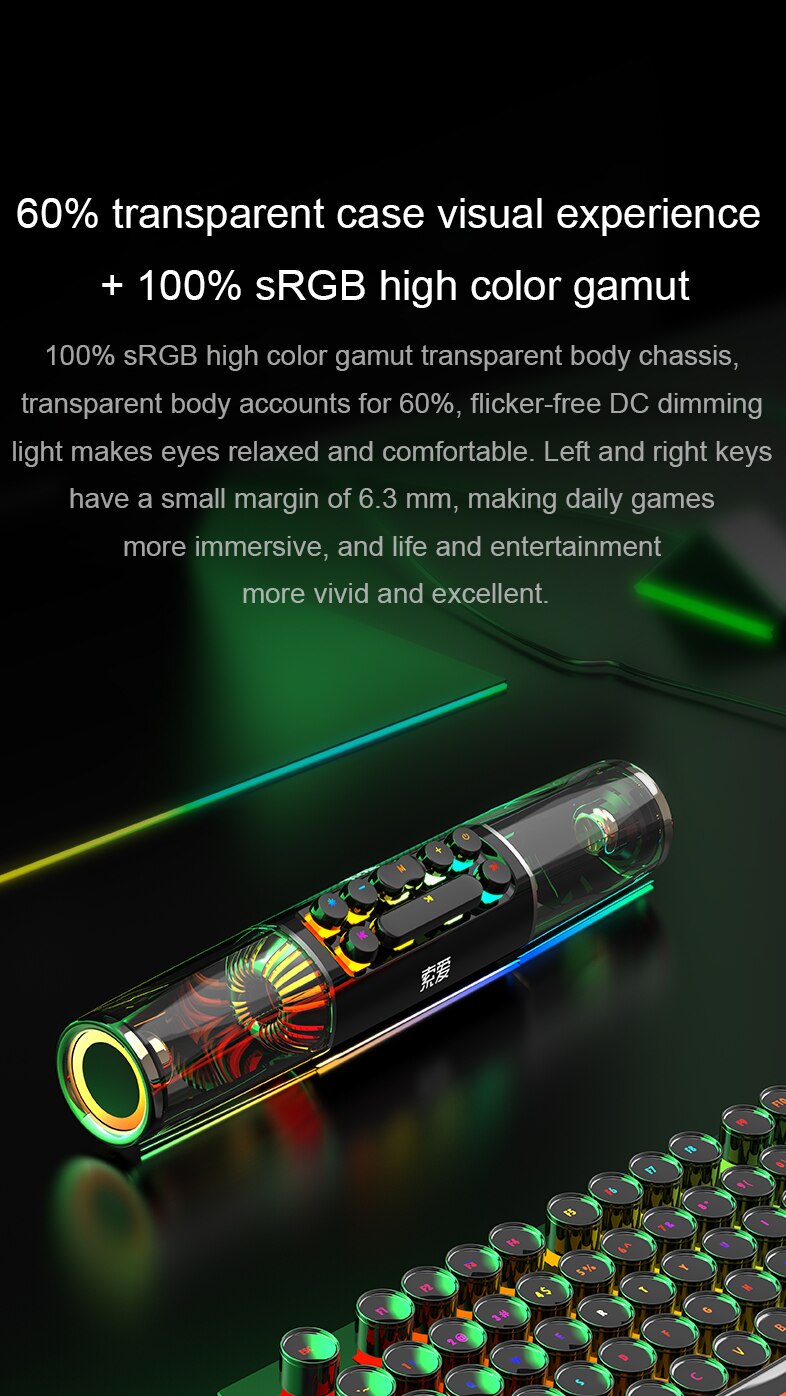 Bluetooth 3D Soundbar  RGB Gaming Speaker