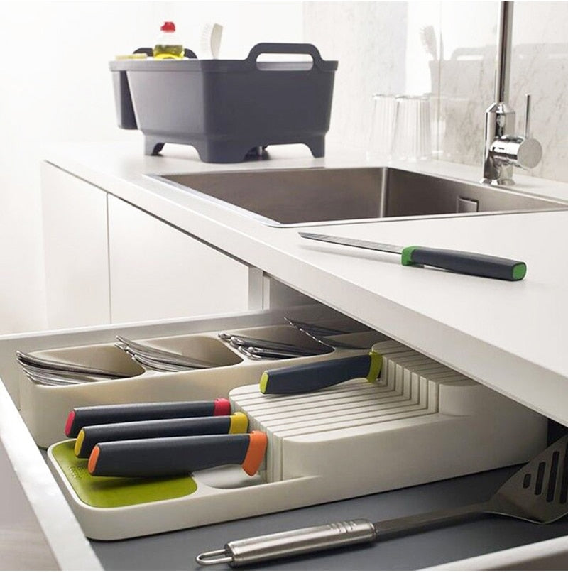 Kitchen Cutlery Knife Storage Tray