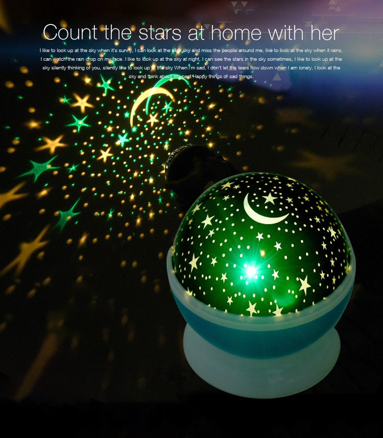 Rotating Bluetooth Speaker Starry Night Light